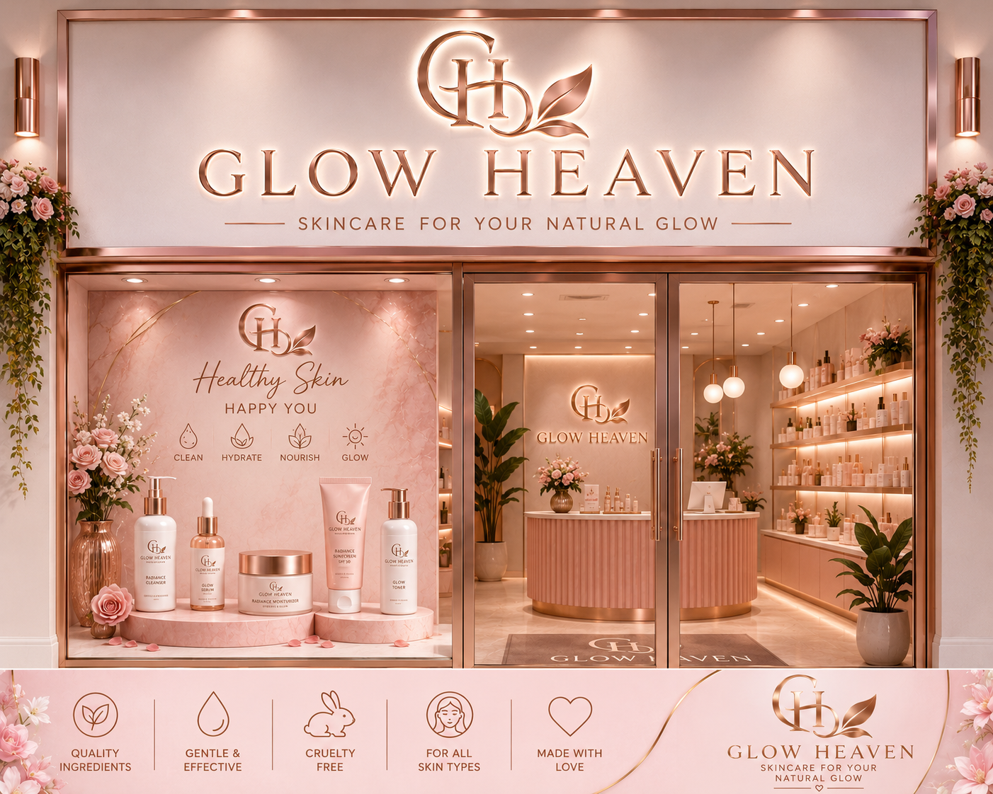 Glow Heaven skincare storefront